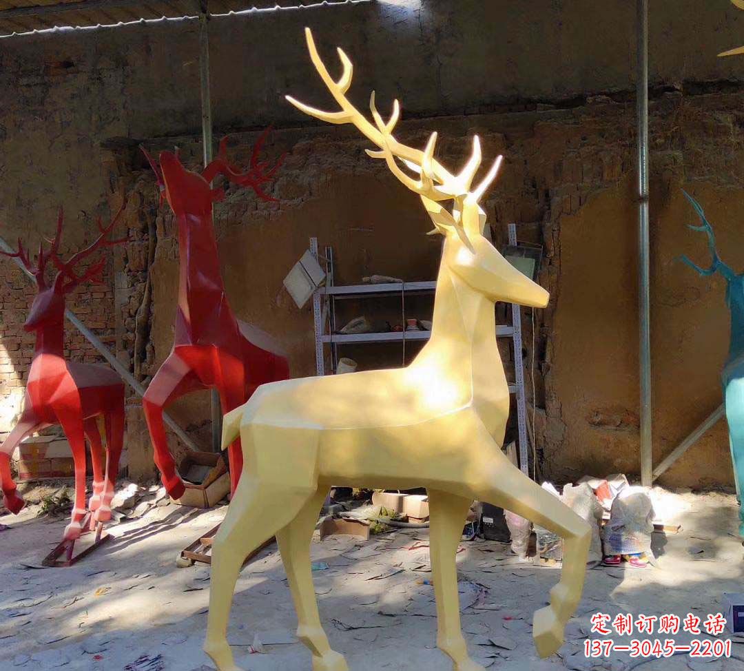 湖南新款仿真不锈钢小鹿雕塑