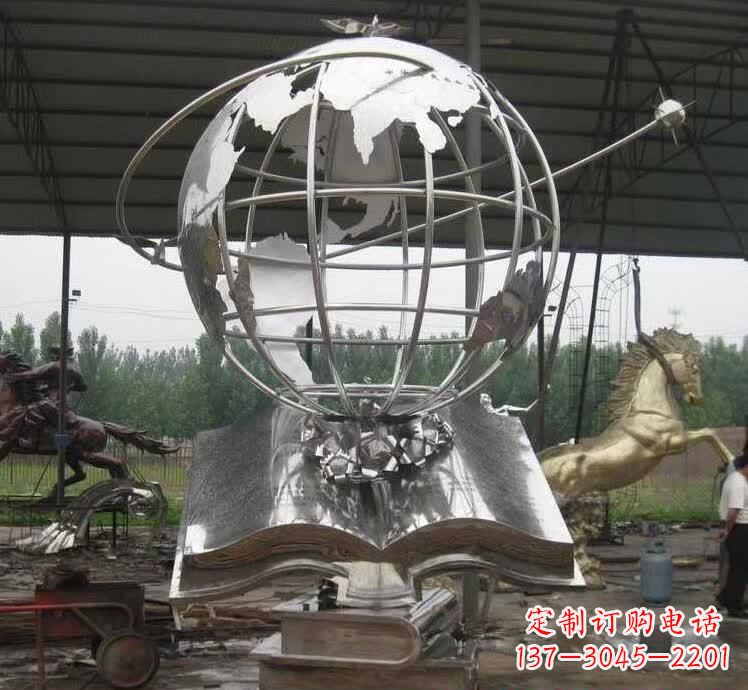 湖南不锈钢学校地球仪雕塑