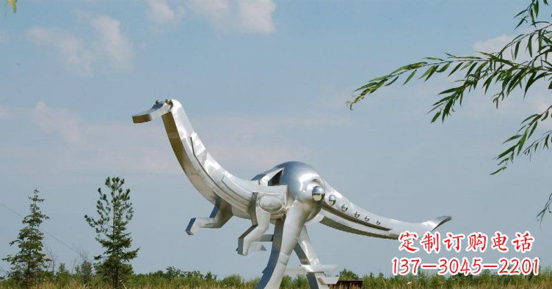 湖南不锈钢鸭嘴龙公园动物雕塑
