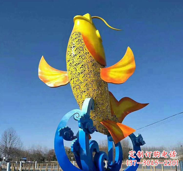 湖南不锈钢艺术鲤鱼雕塑