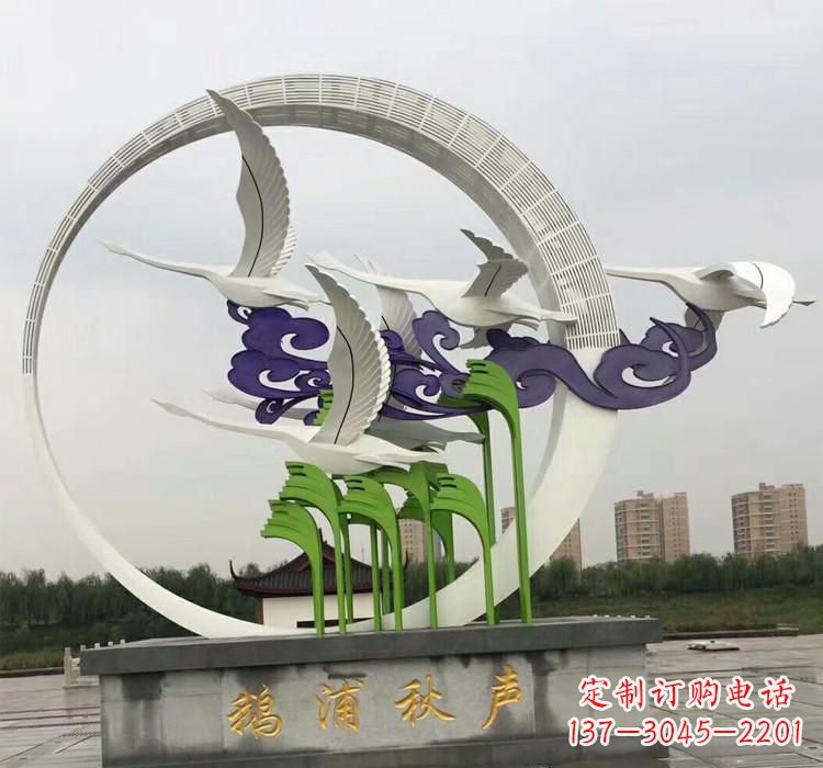 湖南不锈钢艺术仙鹤雕塑