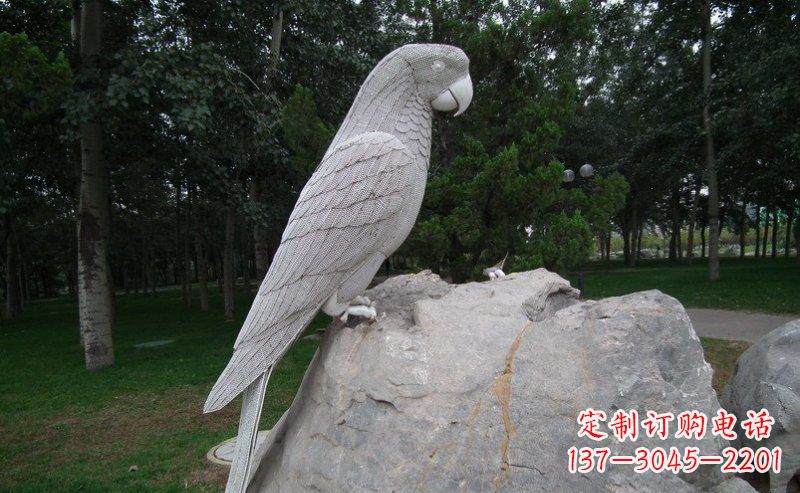 湖南不锈钢鹦鹉公园动物雕塑