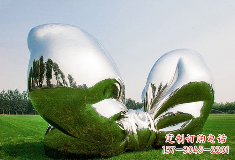 湖南艺术之美——不锈钢园林大型蝴蝶结雕塑