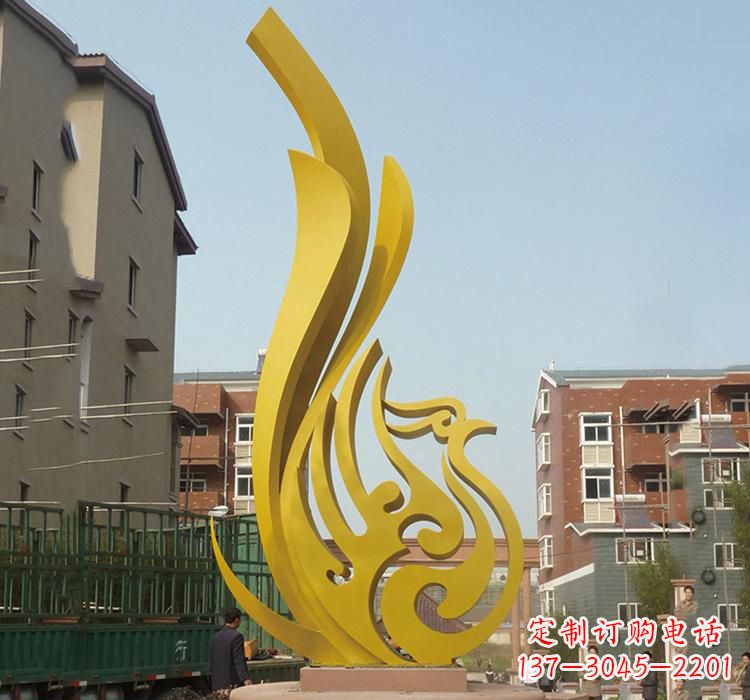 湖南不锈钢园林凤凰雕塑
