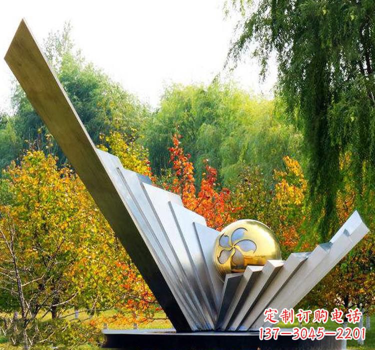 湖南不锈钢园林景观扇贝雕塑