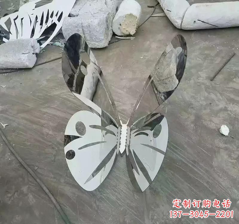 湖南不锈钢园林蝴蝶雕塑精美的艺术之作
