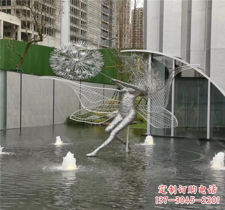 湖南美丽的不锈钢蒲公英雕塑