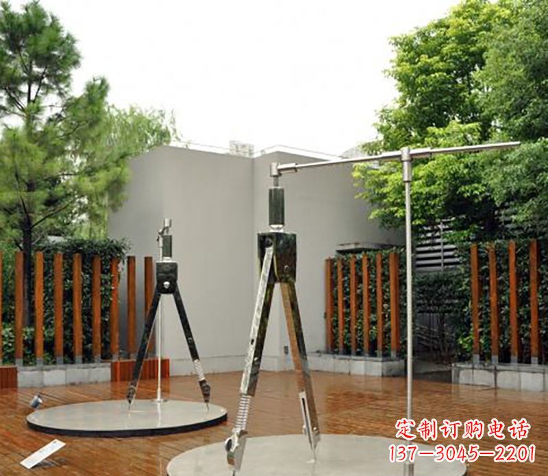 湖南不锈钢圆规雕塑