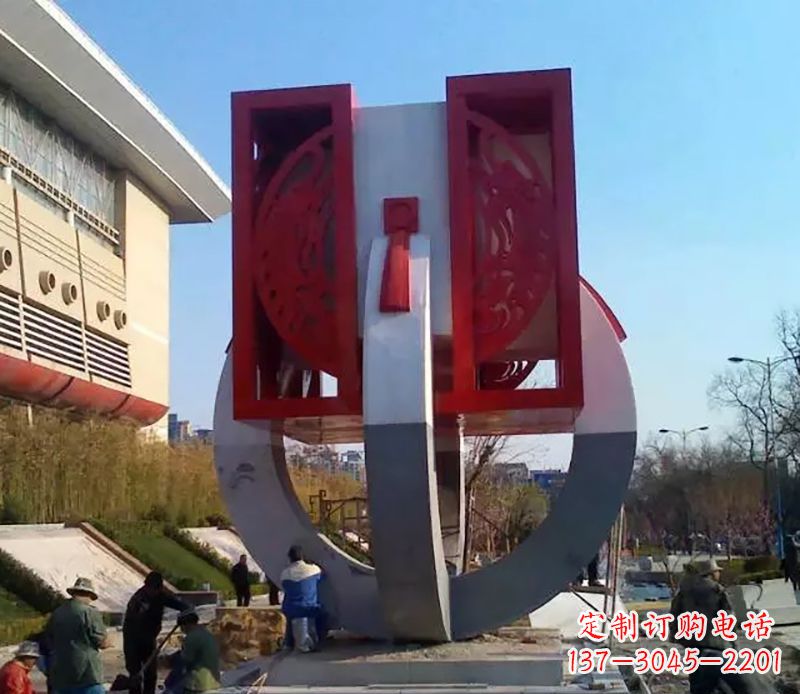 湖南不锈钢圆环雕塑
