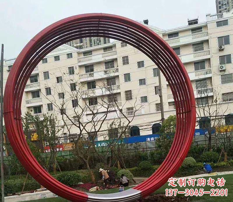 湖南不锈钢圆环雕塑1
