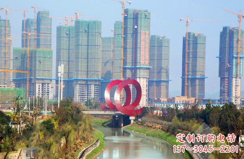湖南不锈钢圆环公园雕塑 (2)