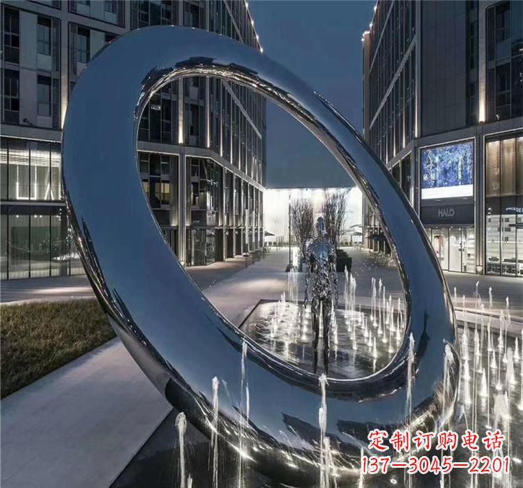 湖南不锈钢圆环景观雕塑2