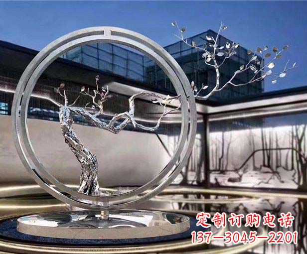 湖南不锈钢圆环景观雕塑1