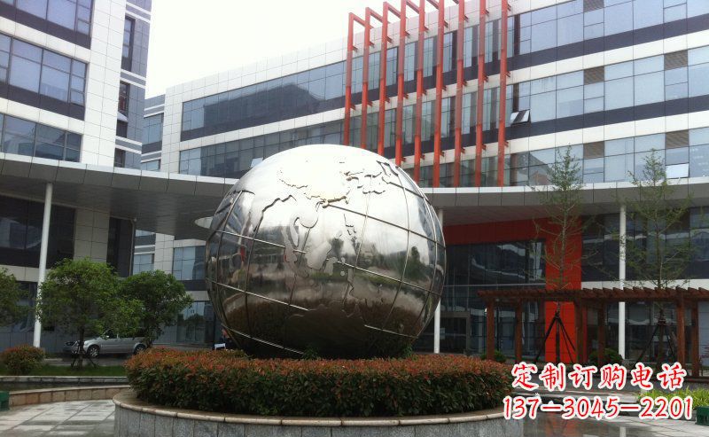 湖南不锈钢圆球地球雕塑描绘地球的美丽