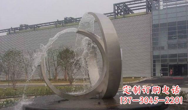 湖南不锈钢圆形喷泉雕塑美丽的艺术装置