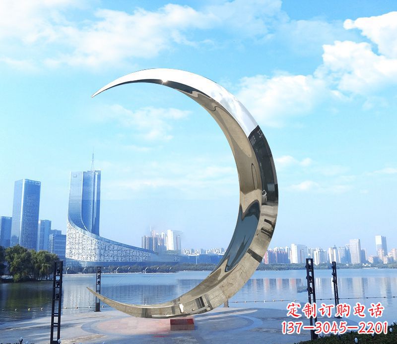 湖南不锈钢月亮雕塑象征着美丽的月亮