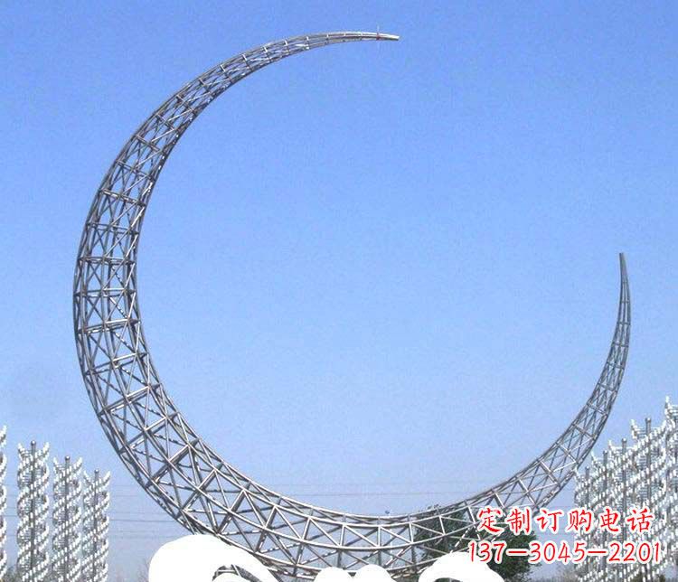 湖南不锈钢月亮雕塑1