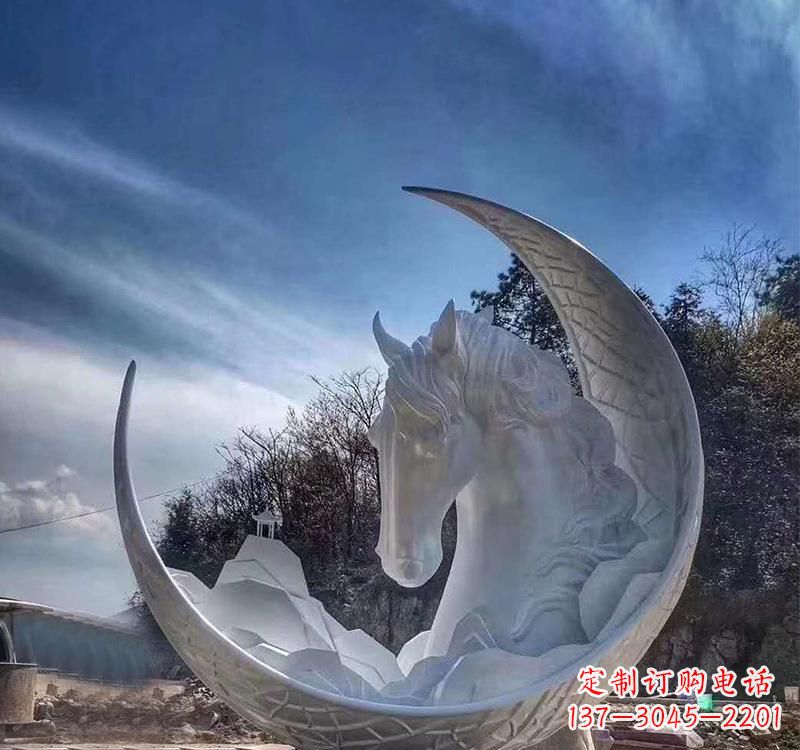 湖南不锈钢月亮马雕塑