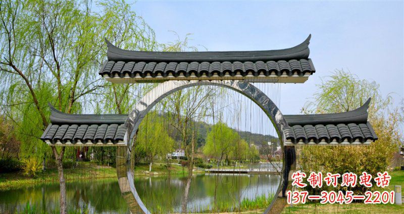 湖南不锈钢月亮门公园雕塑