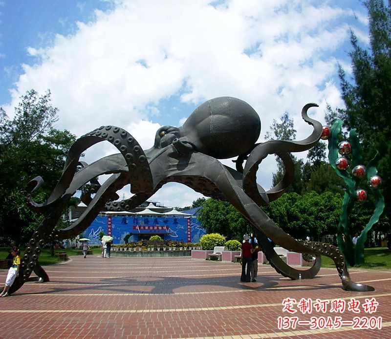 湖南不锈钢章鱼雕塑
