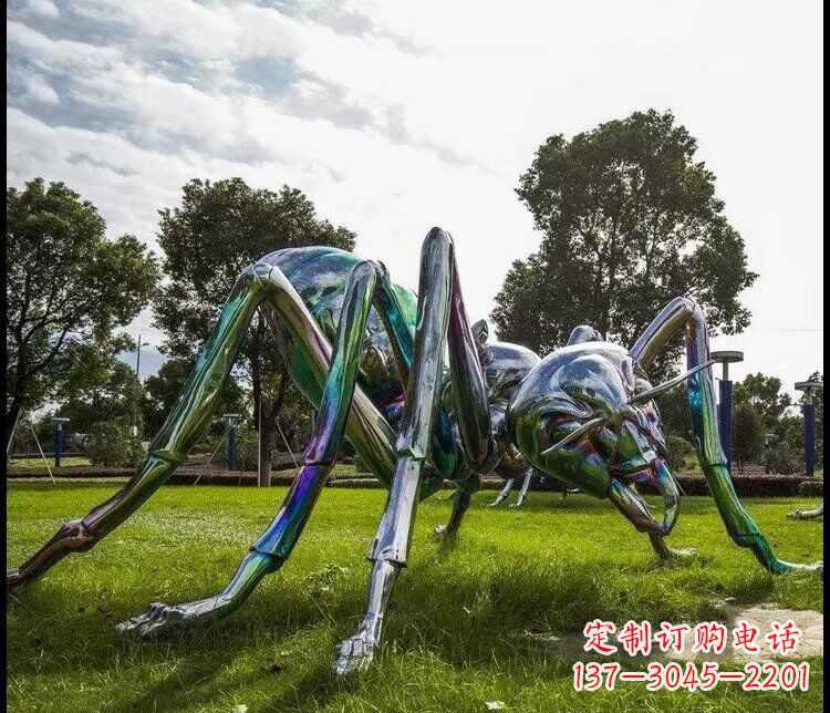 湖南不锈钢蜘蛛公园动物雕塑