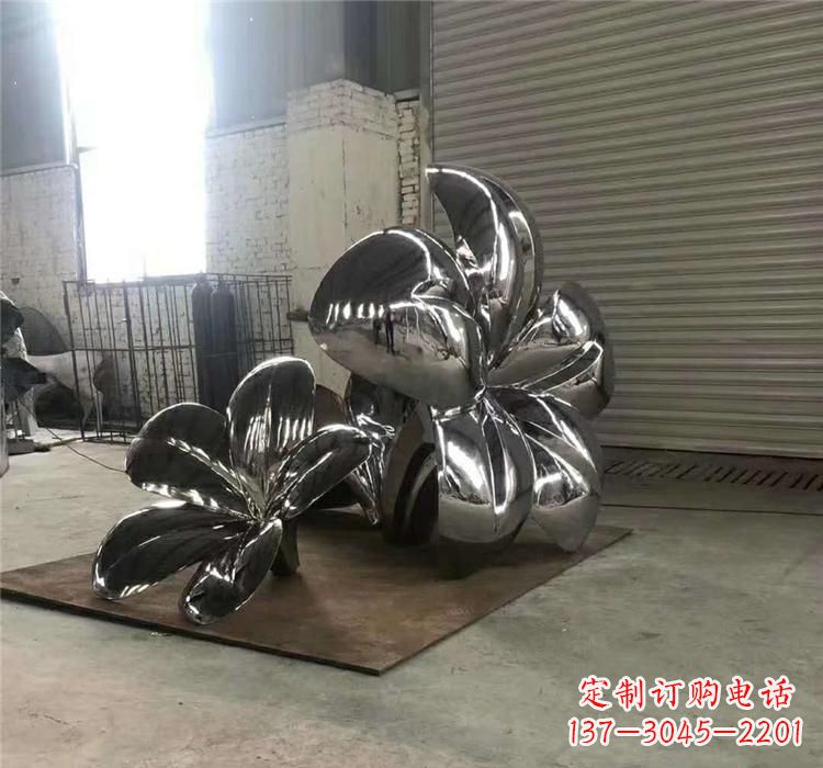 湖南不锈钢植物镜面荷花雕塑
