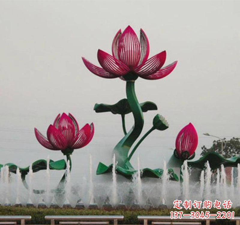 湖南不锈钢植物莲花雕塑