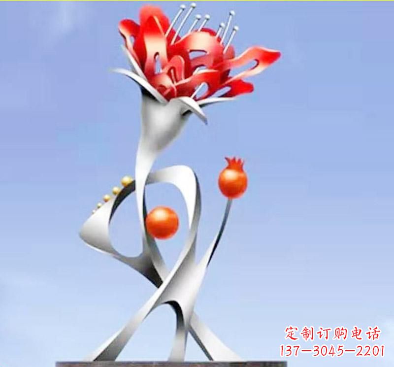 湖南不锈钢植物莲花花朵雕塑