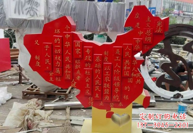 湖南不锈钢中国地图版图雕塑