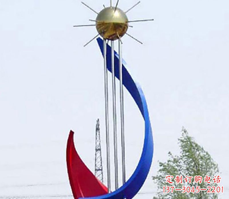 湖南流动的美——不锈钢飘带雕塑