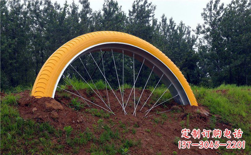 湖南不锈钢自行车雕塑——景观美化的象征