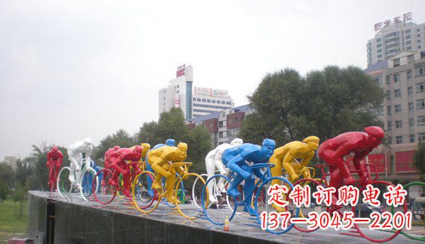 湖南不锈钢自行车雕塑激情与美感的结合