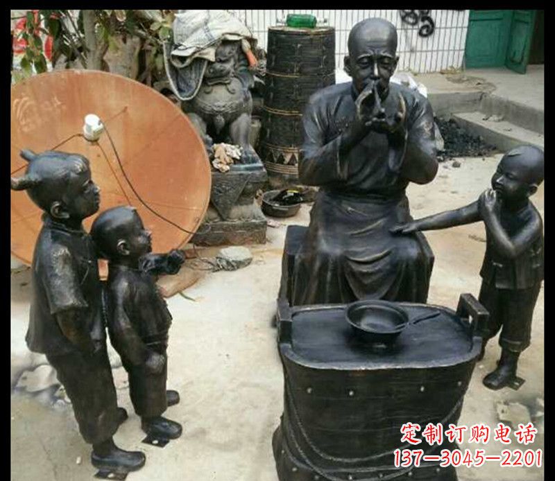 湖南糖果街上的铜雕精灵