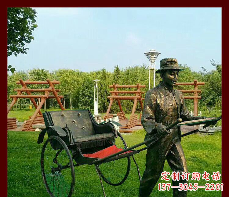 湖南细说黄包车夫人雕塑