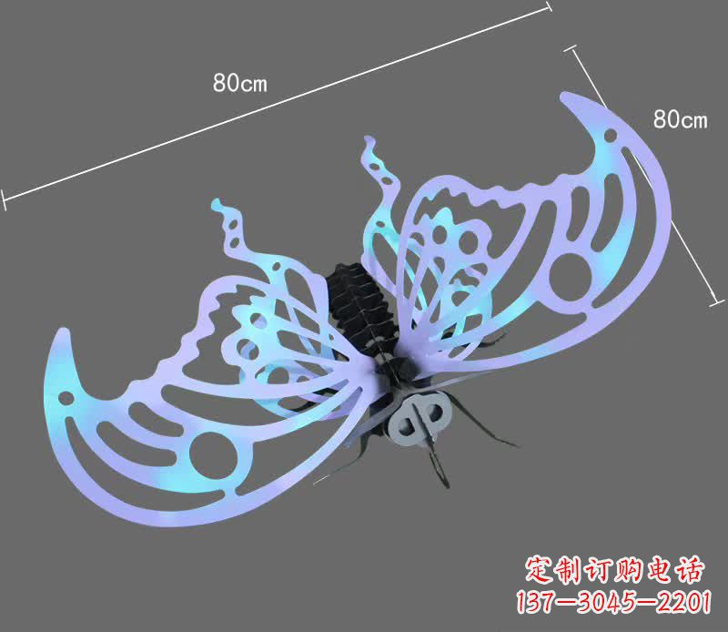 湖南彩绘不锈钢蝴蝶雕塑宛如梦幻般的艺术之作