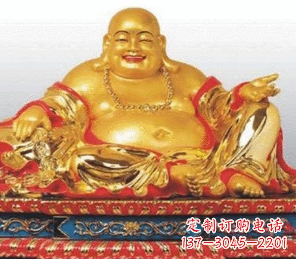 湖南彩绘弥勒佛铜雕