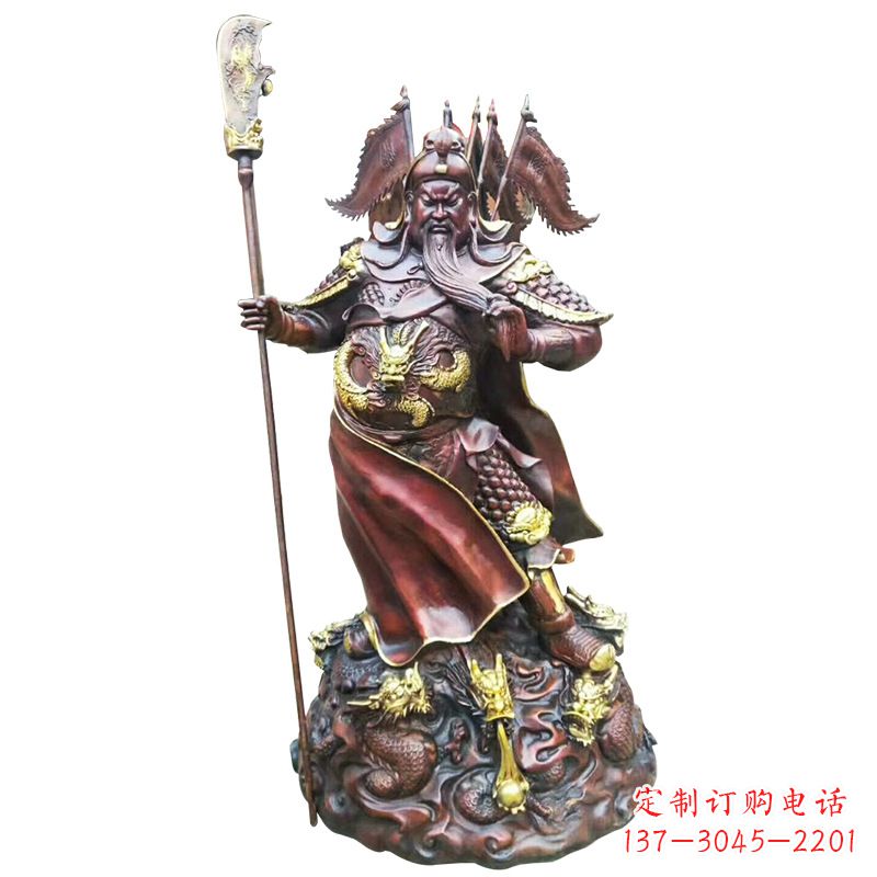 湖南铸造工艺精美的关公像