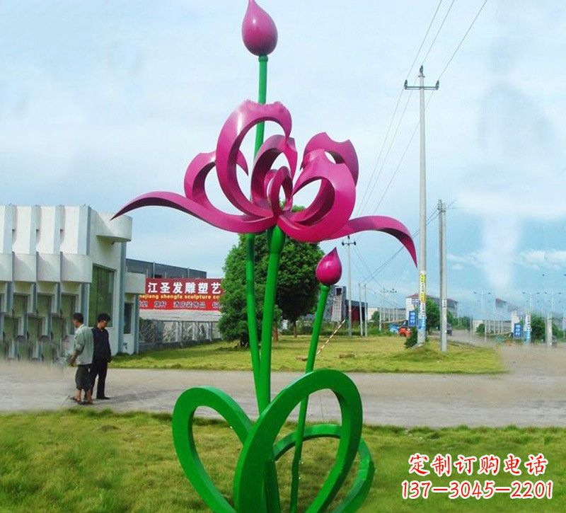 湖南彩色不锈钢抽象荷花
