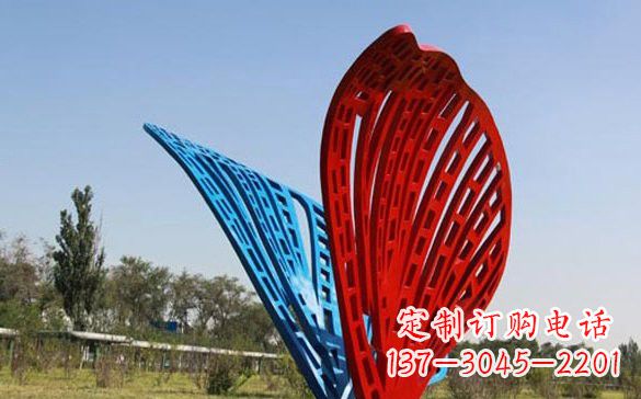 湖南彩色不锈钢抽象蝴蝶雕塑