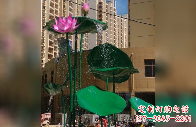 湖南彩色不锈钢荷花雕塑美丽而富有寓意