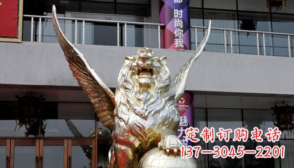 湖南铜雕狮子西洋狮子的精美雕塑