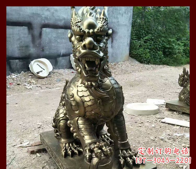 湖南踩球麒麟镇宅铜雕