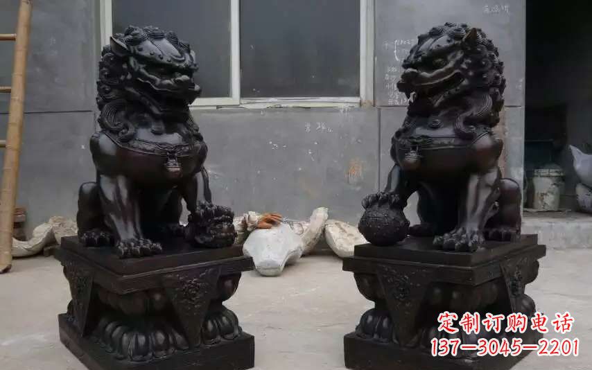 湖南踩球镇宅狮子铜雕1