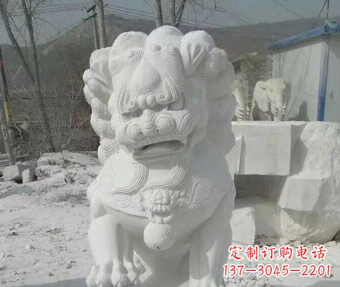 湖南踩绣球石狮子寺庙景观石雕