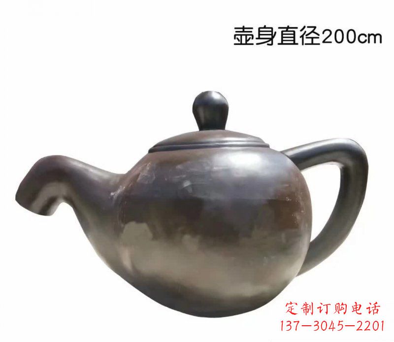 湖南茶壶喷泉铜雕_2