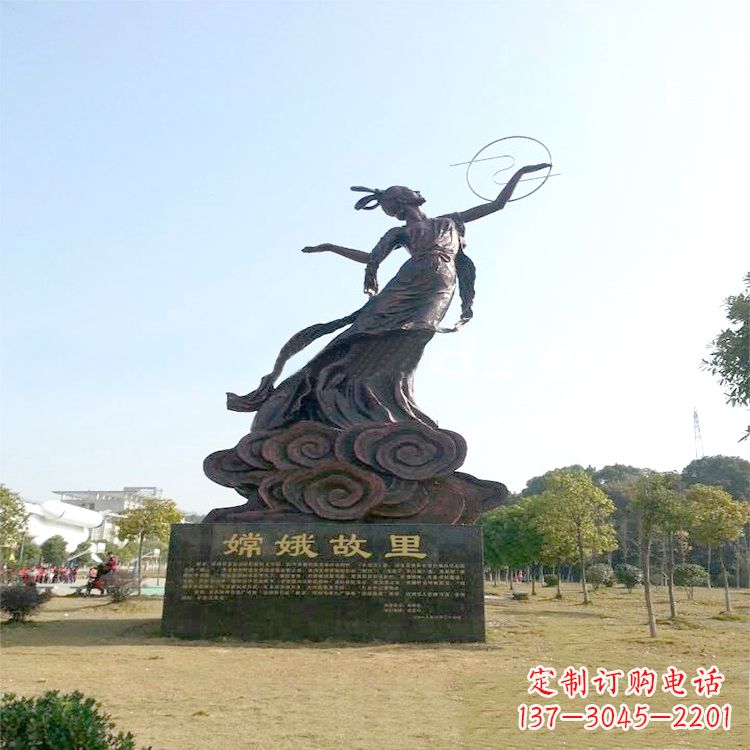 湖南嫦娥奔月雕塑-景区园林神话人物雕像