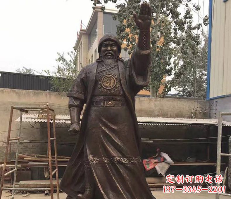 湖南传承民族英雄——成吉思汗铜雕