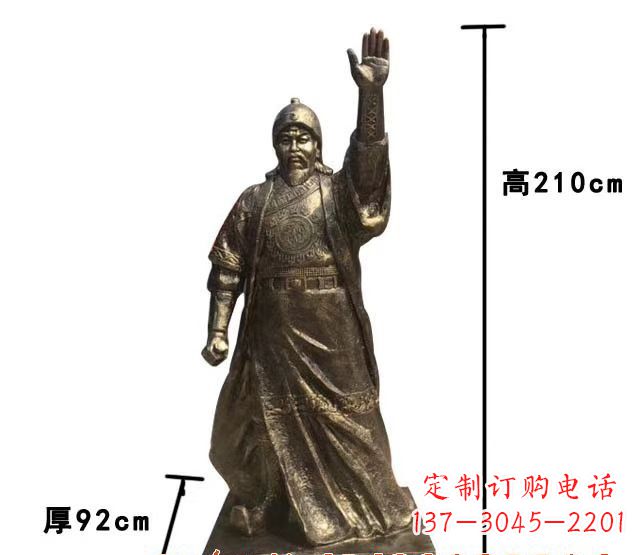 湖南成吉思汗象征蒙古民族英雄气概的铜雕