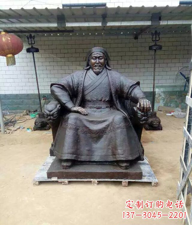 湖南成吉思汗铜雕古代伟人