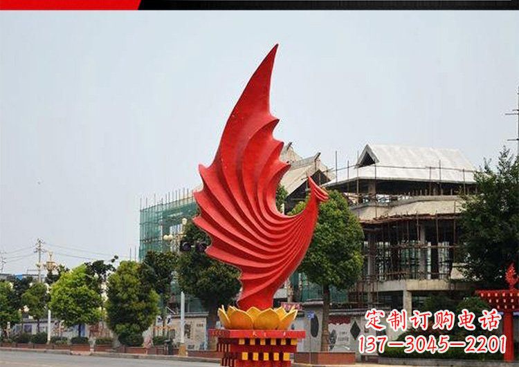 湖南城市的至高象征——不锈钢凤凰雕塑